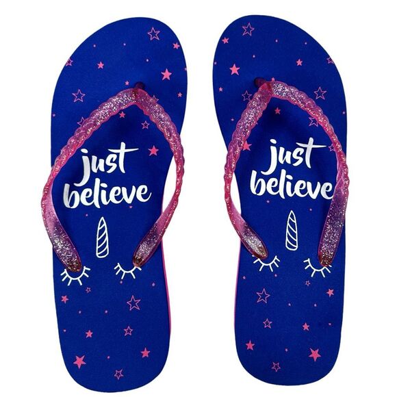 dELiA*s Just Believe Flip Flop Sandals - Size 7 - Picture 1 of 7